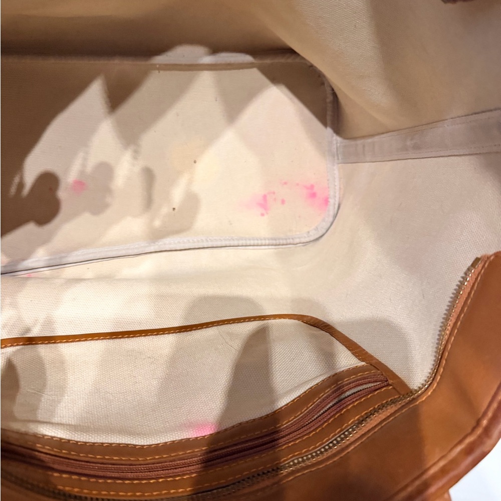 MCM Tan Tote with Blue Stripes - Picture 6 of 11